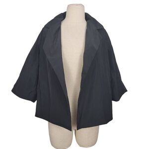 Vtg Dorothee Schumacher Black Nylon Jacket Sz 3 (M) Relaxed Oversized Lagenlook